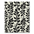 Black Vine Leaf Art Nouveau Rug