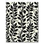Black Vine Leaf Art Nouveau Rug
