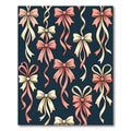 Elegant Pastel Ribbon Bows Navy Wallpaper Rug