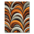 Mid Century Modern Burnt Orange Swirl Rug