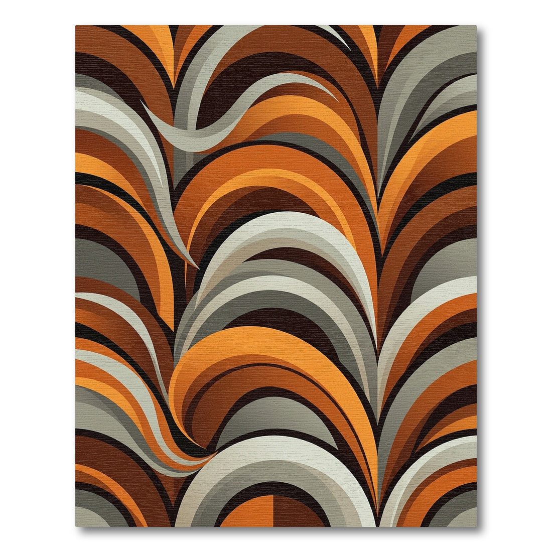 Mid Century Modern Burnt Orange Swirl Rug