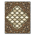Opulent Golden Scallop Arabesque Rug