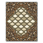 Opulent Golden Scallop Arabesque Rug