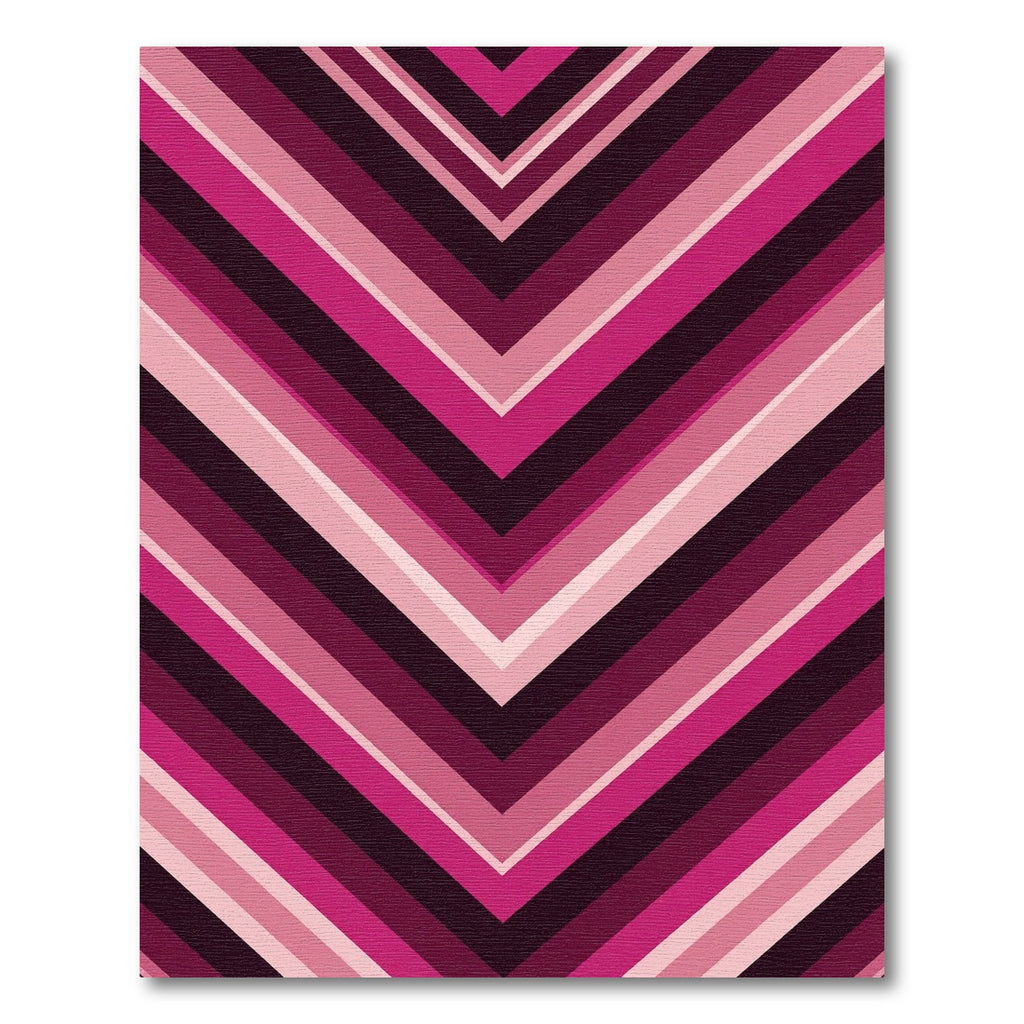 Magenta Chevron Striped Geometric Rug