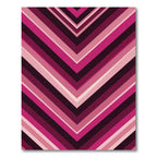 Magenta Chevron Striped Geometric Rug