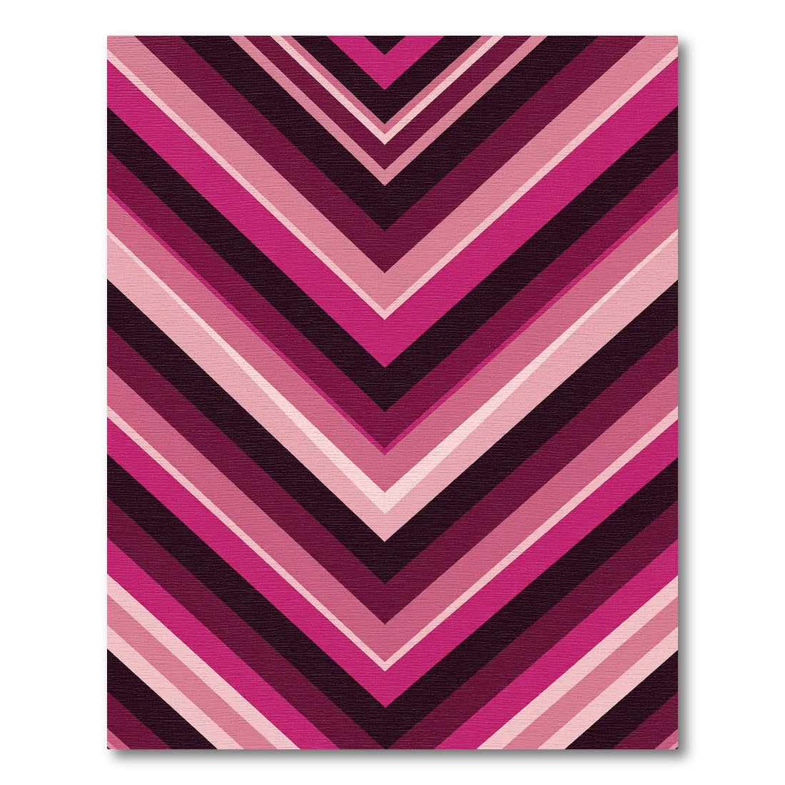 Magenta Chevron Striped Geometric Rug