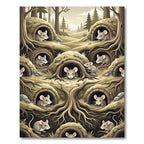 Whimsical Forest Mouse Underground Burrow Rug