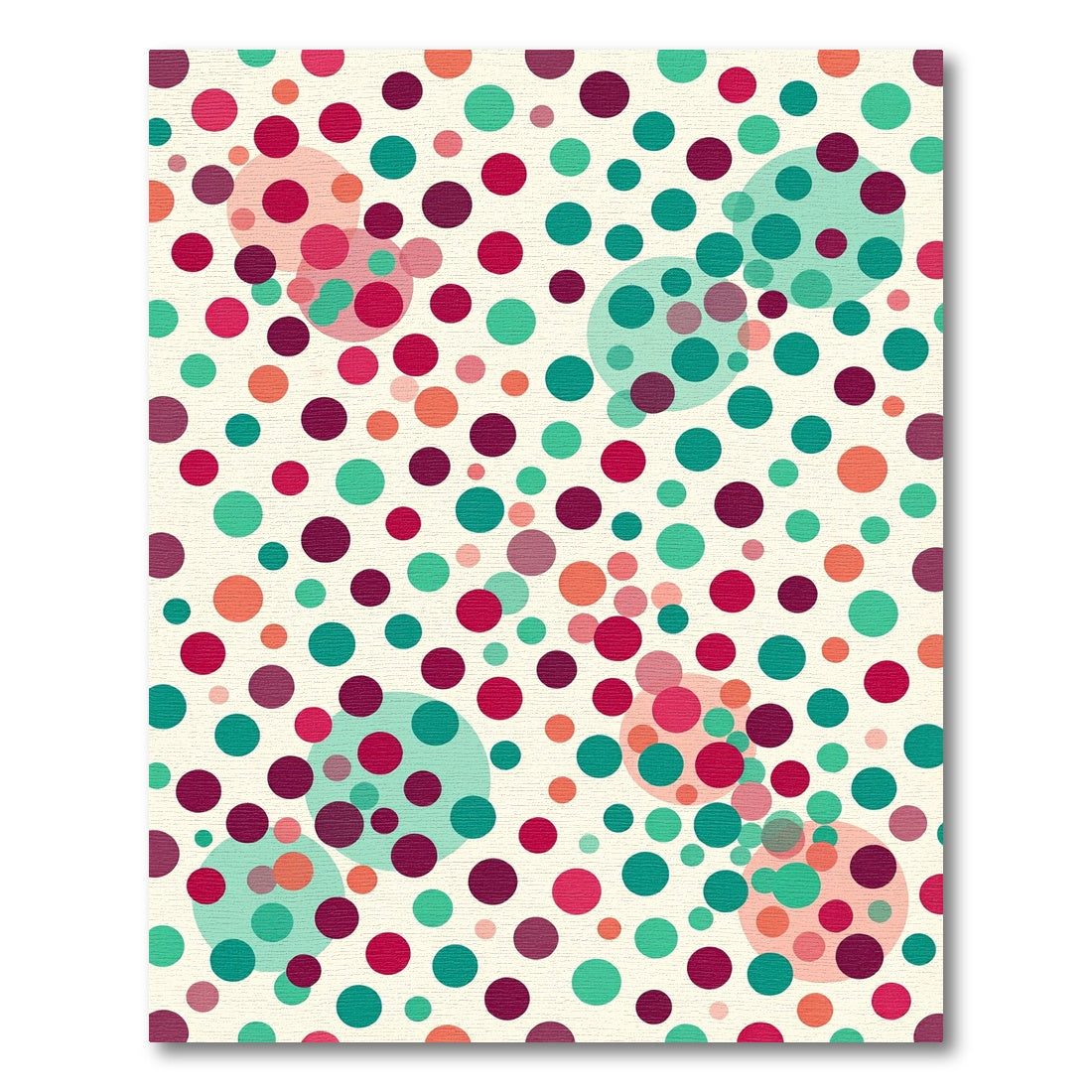 Retro Teal Berry Polka Dot Collage Rug