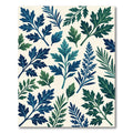 Lush Blue and Green Botanical Foliage Rug
