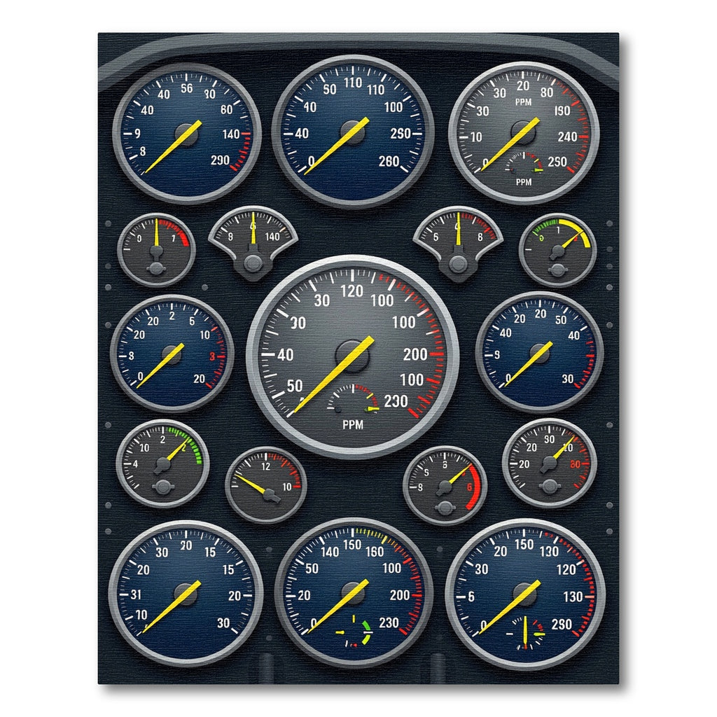 Industrial Vintage Analog Gauge Grid Rug