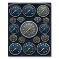 Industrial Vintage Analog Gauge Grid Rug