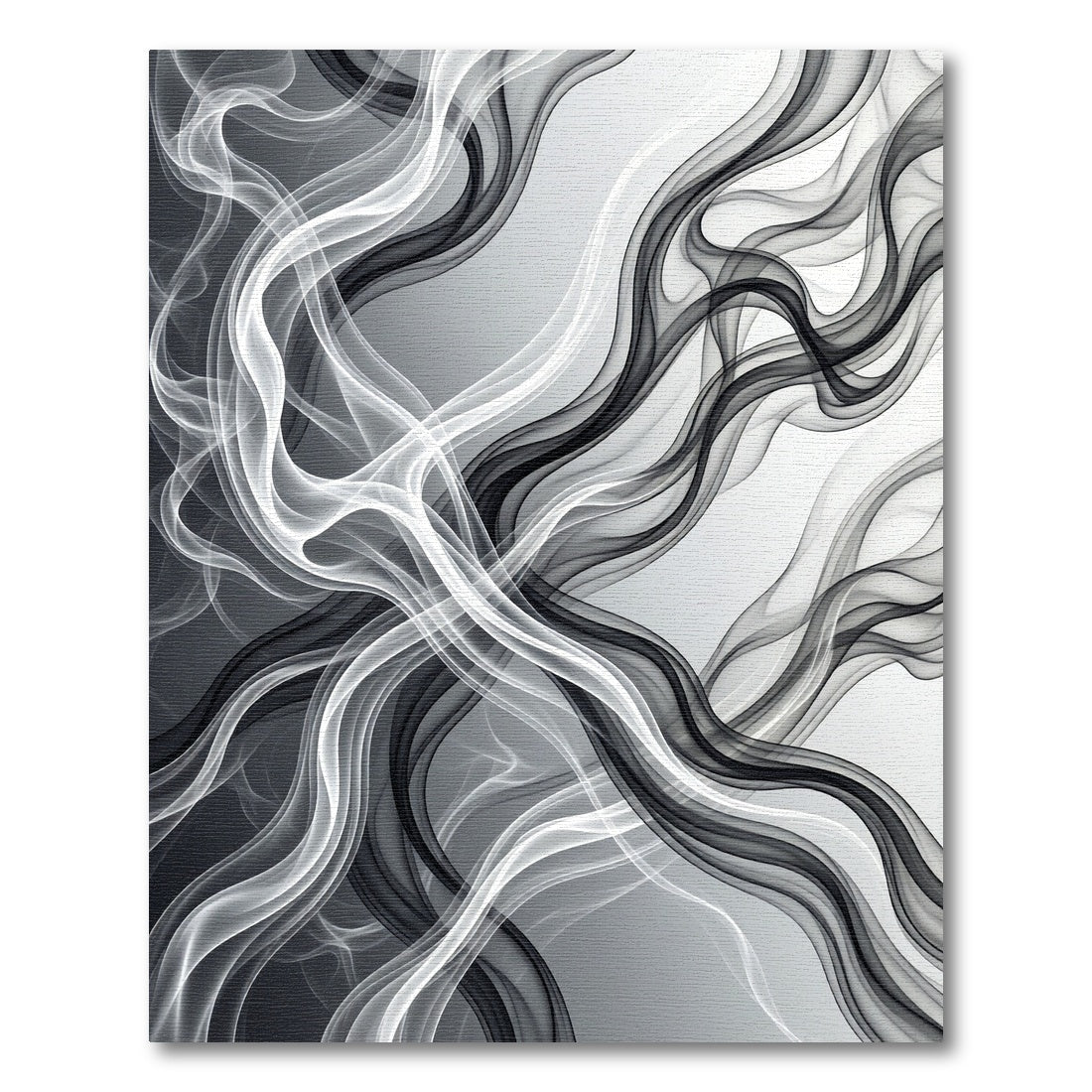 Monochrome Flowing Abstract Smoke Swirl Rug