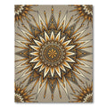 Intricate Sunburst Mandala Ochre Rug