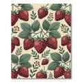 Vintage Crimson Strawberry Botanical Garden Rug