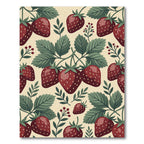 Vintage Crimson Strawberry Botanical Garden Rug