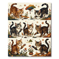 Cute Tabby Kittens Autumn Garden Scene Rug