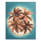 Tropical Palm Island Coastal Scene Rug