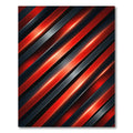 Fiery Red Gray Diagonal Stripe Rug