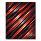 Fiery Red Gray Diagonal Stripe Rug