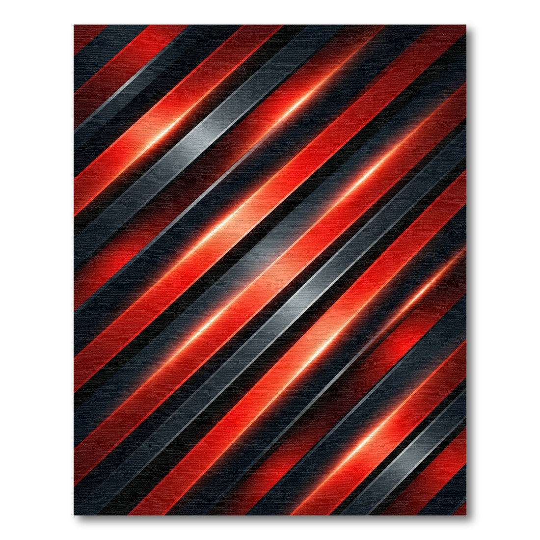 Fiery Red Gray Diagonal Stripe Rug