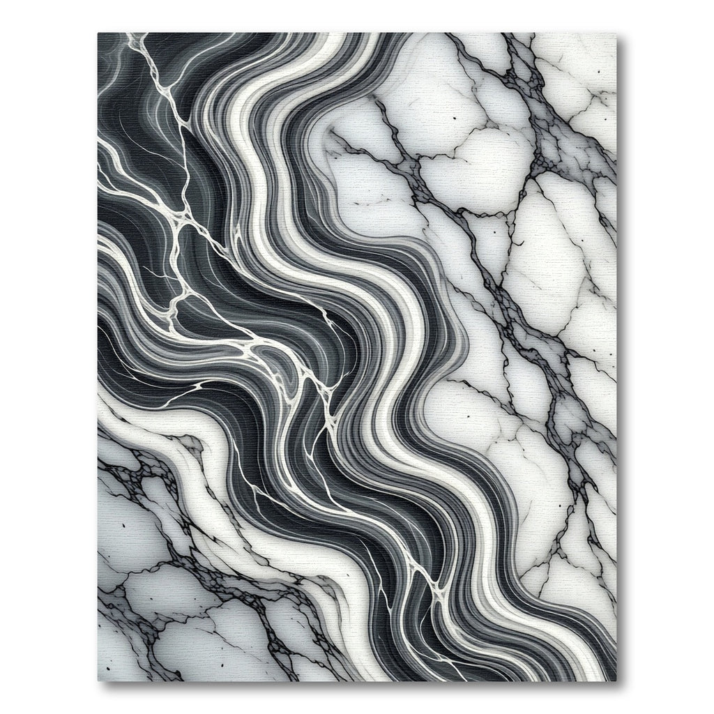 Modern Monochromatic Abstract Marble Swirl Rug