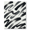 Minimalist Black and White Abstract Brushstroke Rug