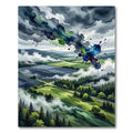 Abstract Stormy Landscape Watercolor Art Rug