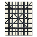Black White Geometric Architectural Framework Rug
