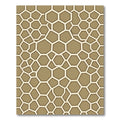 Tan Hexagon Overlay Geometric Abstraction Rug