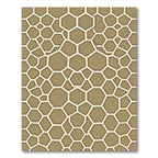 Tan Hexagon Overlay Geometric Abstraction Rug