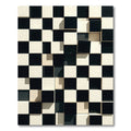 Modern Black White Checkered Volume Rug