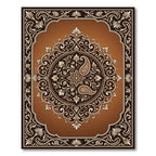 Elegant Bronze Paisley Floral Medallion Rug