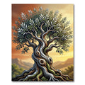 Ancient Twisted Olive Tree Sunset Tapestry Rug