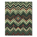 Bold Olive Chevron Geo Diamond Rug