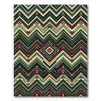 Bold Olive Chevron Geo Diamond Rug