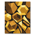 Geometric Golden Hexagon Abstract Art Rug