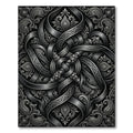 Monochromatic Silver Intricate Paisley Knot Rug
