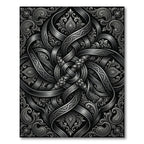 Monochromatic Silver Intricate Paisley Knot Rug