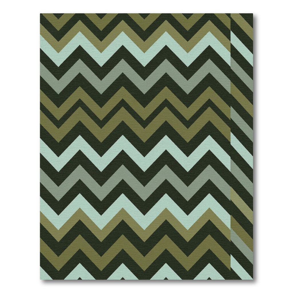 Olive Green Chevron Zigzag Stripe Rug