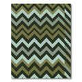 Olive Green Chevron Zigzag Stripe Rug