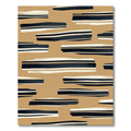 Tan and Navy Striped Brush Strokes Rug
