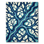 Abstract Blue Organic Flow Rug