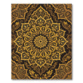 Ornate Gold Damask Mandala Art Rug