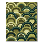 Muted Forest Green Arc Stack Rug