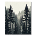 Misty Forest Evergreen Pine Silhouette Rug
