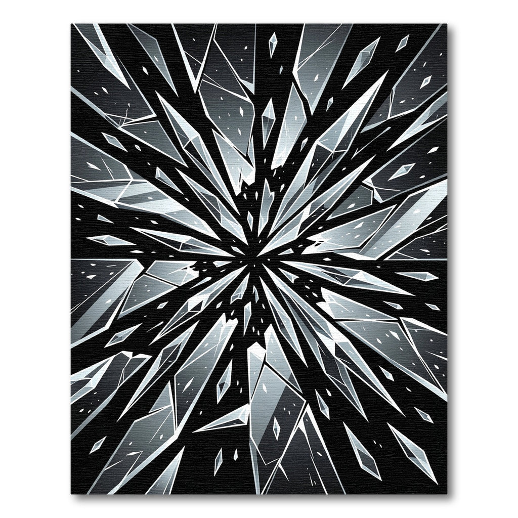 Shattered Ice Crystal Burst Rug