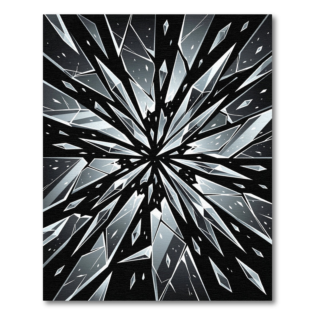Shattered Ice Crystal Burst Rug