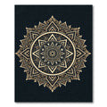 Golden Sunburst Mandala Medallion Circular Embellishment Rug