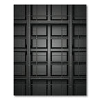 Dark Gray Modern Geometric Grille Rug