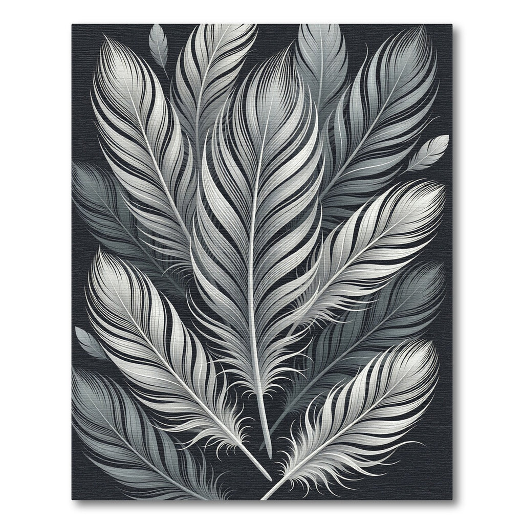 Monochrome Feather Cascade Rug